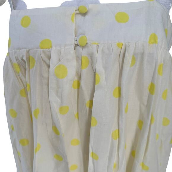 Anthropologie WHIT TWO Yellow Polka Dot Maxi Preppy Dress With Pockets Women L - Picture 5 of 13